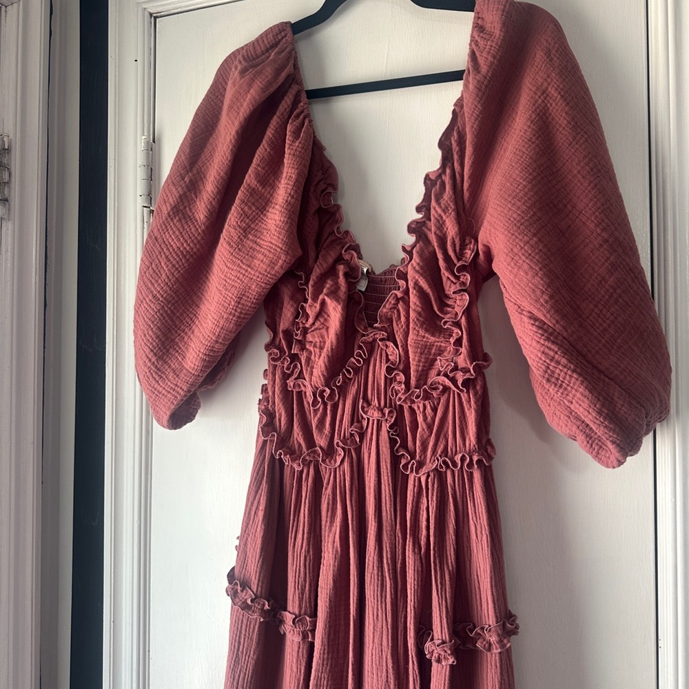 Zebubeyou Etsy One Size Fits All Mauve Ruffled Maxi Dress - Picture 5 of 5